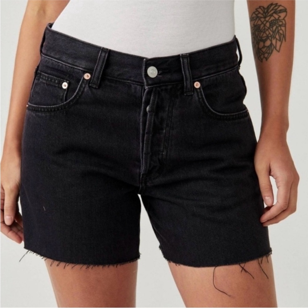 Free People We The Free Black Ivy Mid Rise Shorts